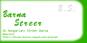 barna streer business card
